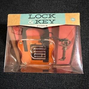 Lock & Key Puzzle with Orange and Black Design, new, games, fun, gifts